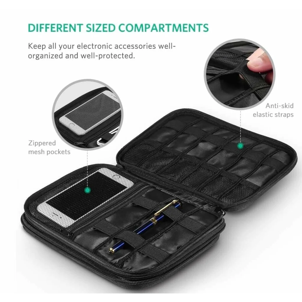 Electronic Accessories Organizer Travel Bag Double Layer