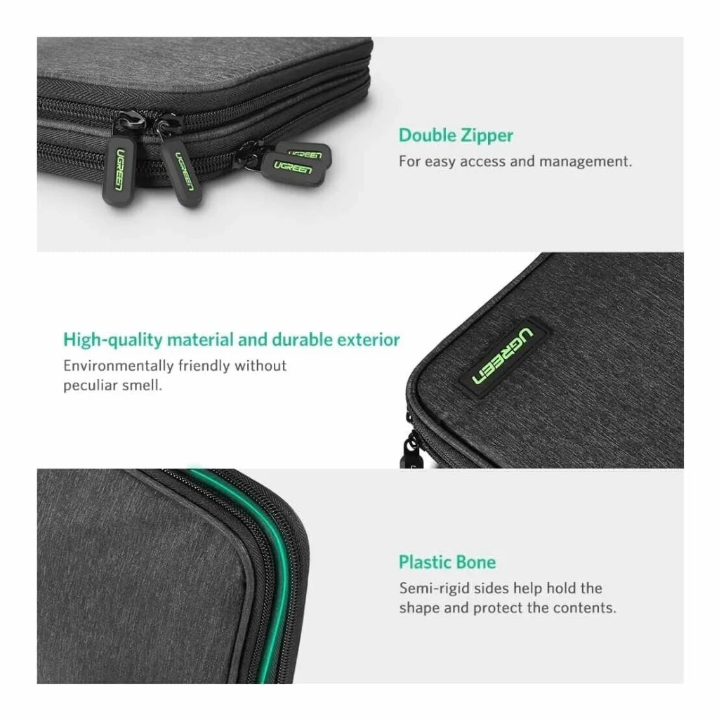 Electronic Accessories Organizer Travel Bag Double Layer