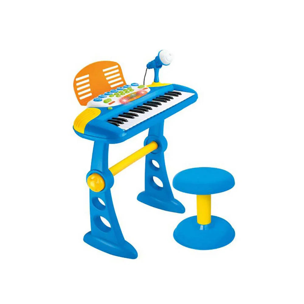 Electronic keyboard stand with open shelves and sturdy supports