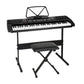 Electronic piano keyboard with clear colour, fittings and storage pieces
