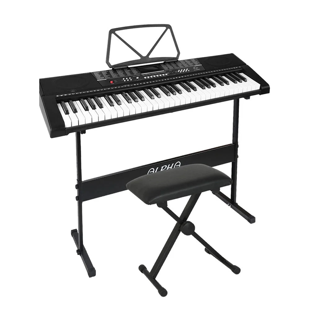 Electronic Piano Keyboard 61 Keys Digital with Stand Stool