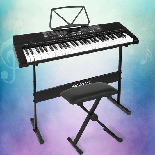 Electronic Piano Keyboard 61 Keys Digital with Stand Stool