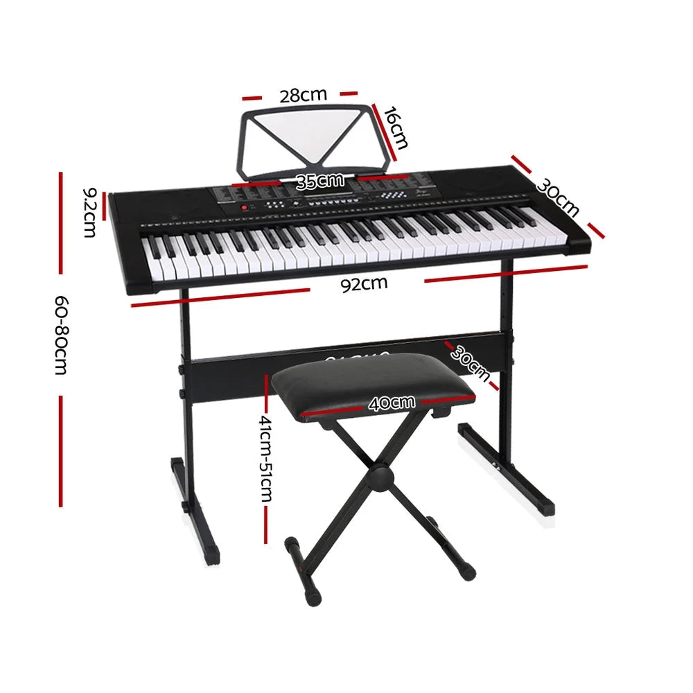 Electronic Piano Keyboard 61 Keys Digital with Stand Stool