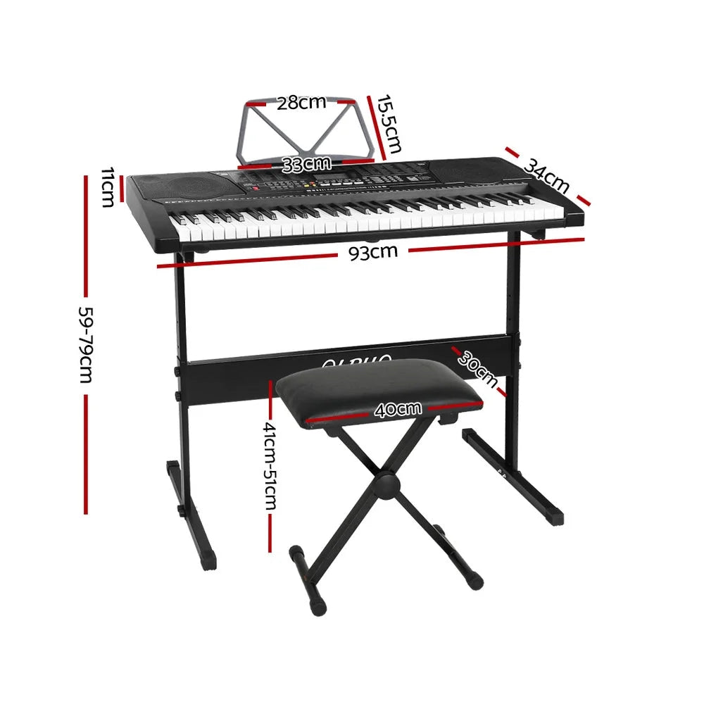 Electronic Piano Keyboard 61 Keys Digital with Stand Stool