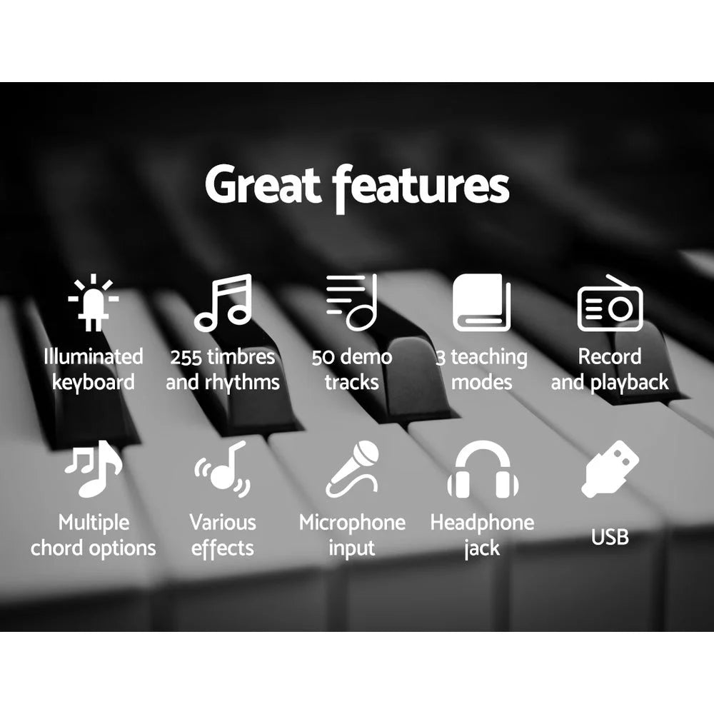 Electronic Piano Keyboard 61 Keys Digital with Stand Stool