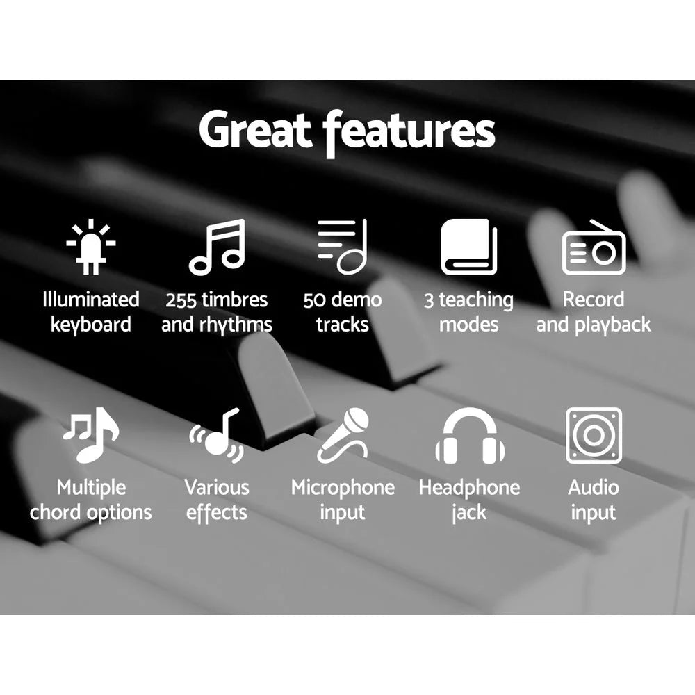 Electronic Piano Keyboard 61 Keys Digital with Stand Stool