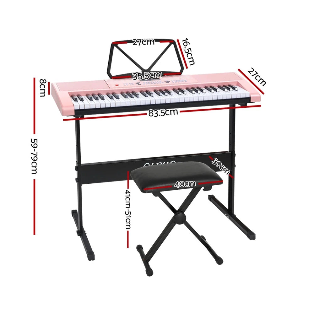 Electronic Piano Keyboard 61 Keys Digital with Stand Stool