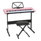 Pink electronic piano keyboard with tabletop context and item shape