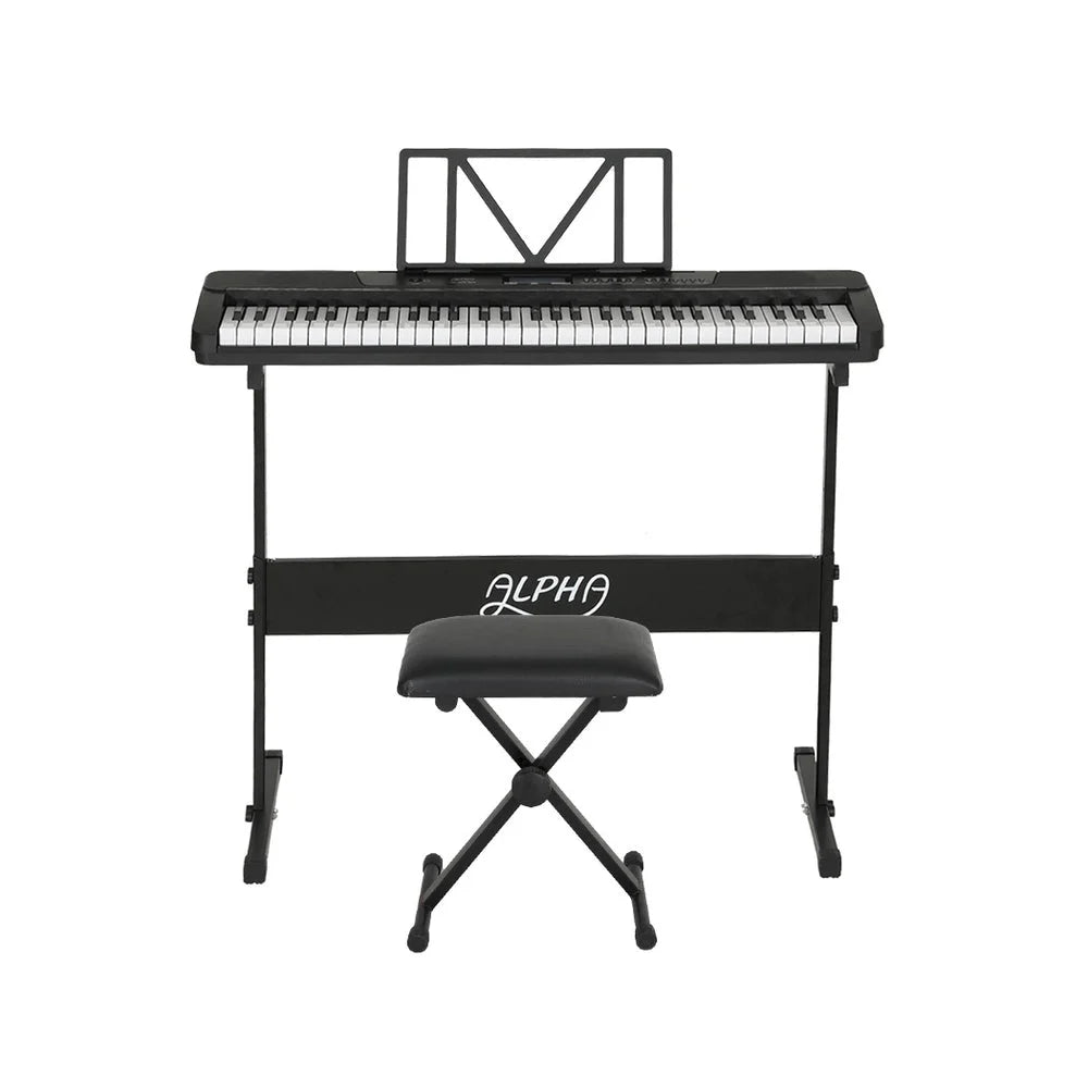 Electronic Piano Keyboard 61 Keys Digital with Stand Stool