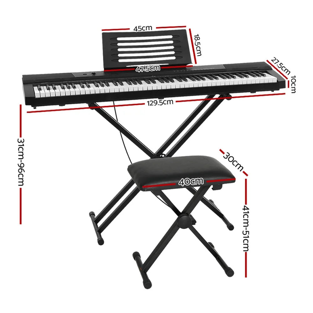 Electronic Piano Keyboard 88 Keys Digital with Stand Stool