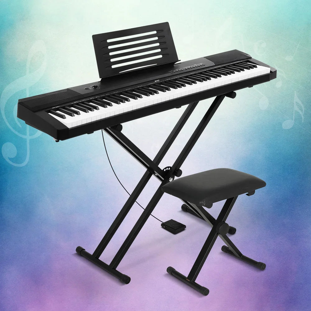 Electronic Piano Keyboard 88 Keys Digital with Stand Stool