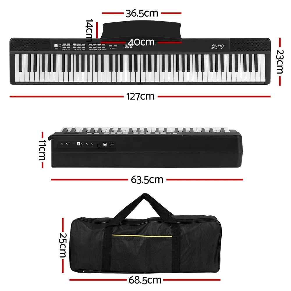 Electronic Piano Keyboard 88 Keys Foldable Digital