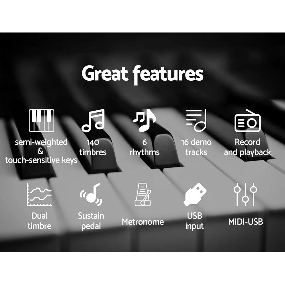 Electronic Piano Keyboard 88 Keys Holder Music Stand Touch