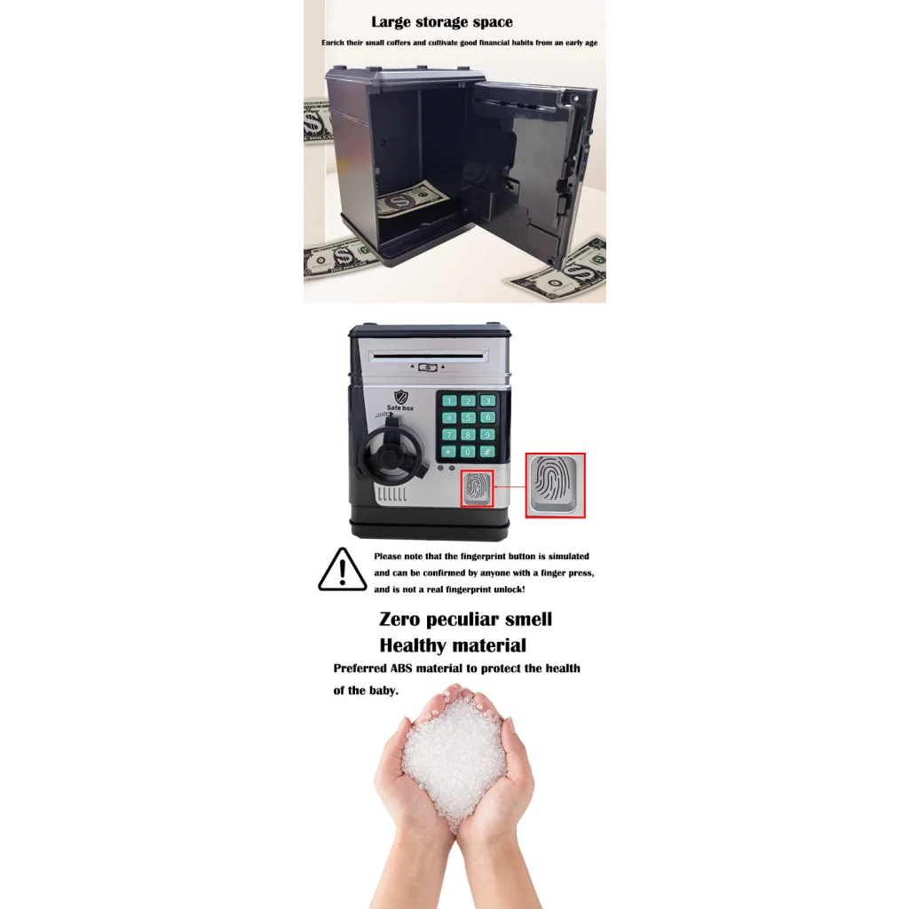 Electronic Piggy Bank Safe Box for Kids - Automatic Bill &