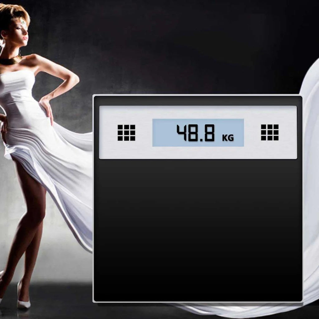 Electronic Talking Scale 180kg Fitness Weight Glass Bathroom Scale LCD Display - Stainless - Premium