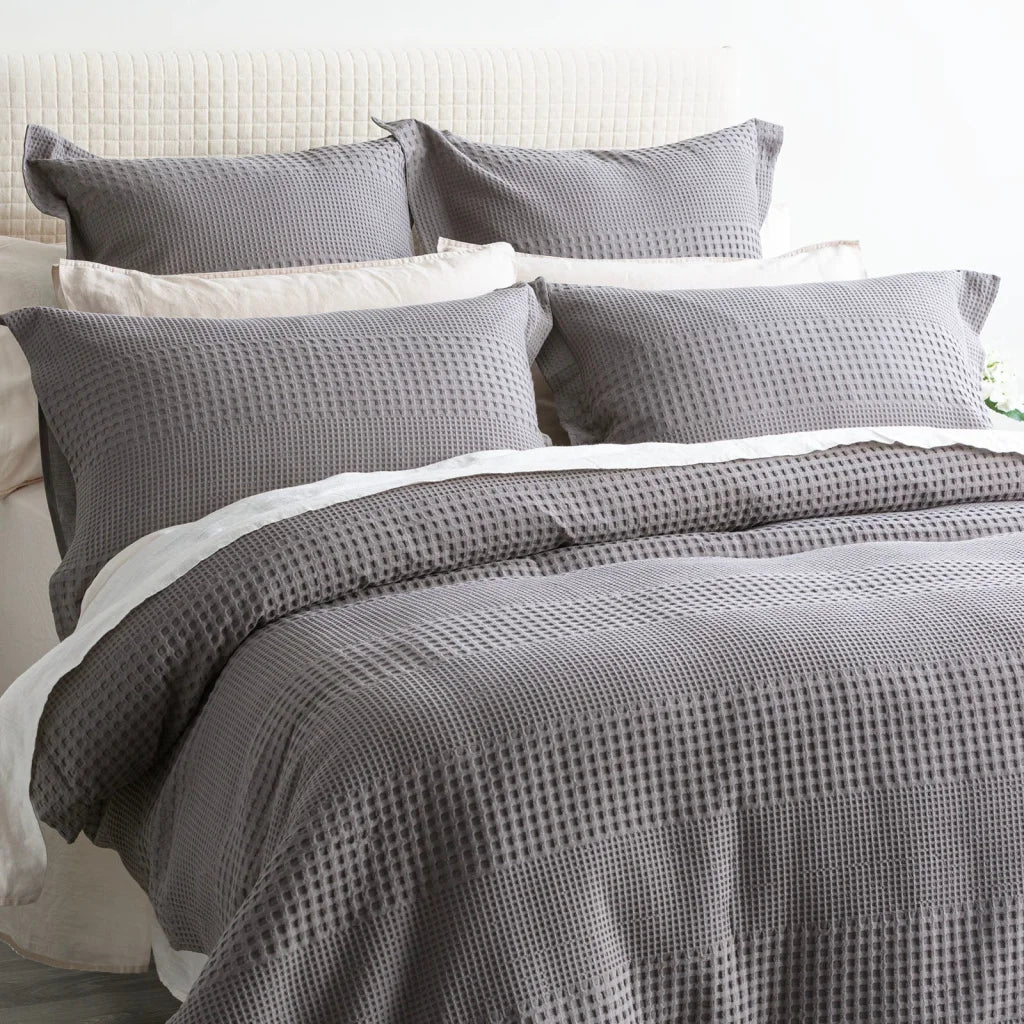 Elegance Waffle Cotton Jacquard Fossil Quilt Cover Set