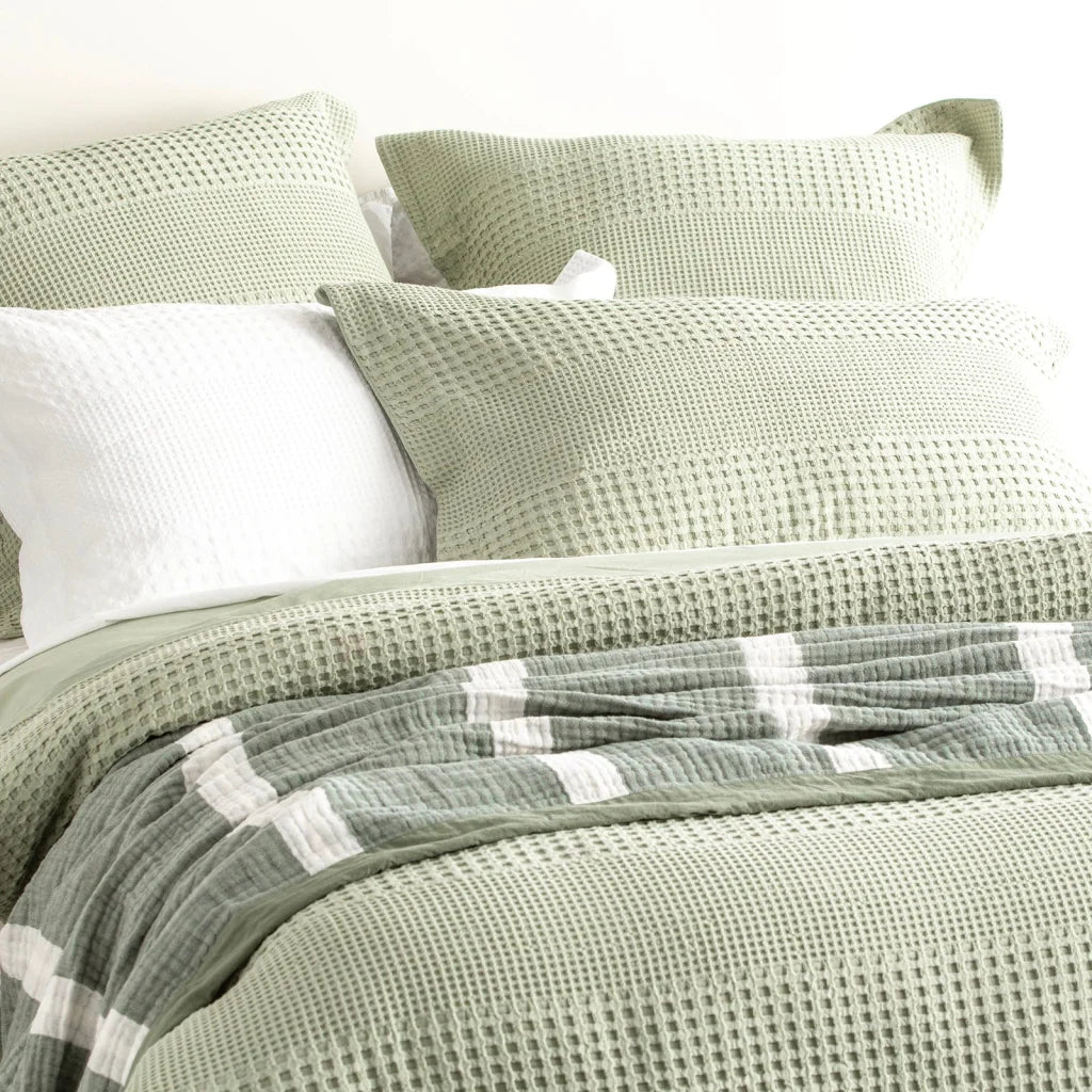 Elegance Waffle Cotton Jacquard Moss Quilt Cover Set