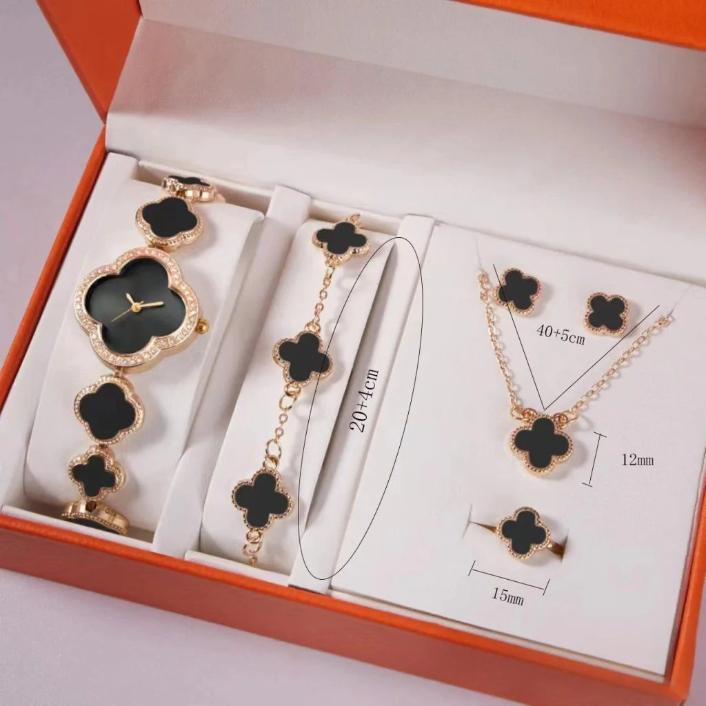 Elegant 5-Piece Women’s Jewelry & Watch Set - Crystal