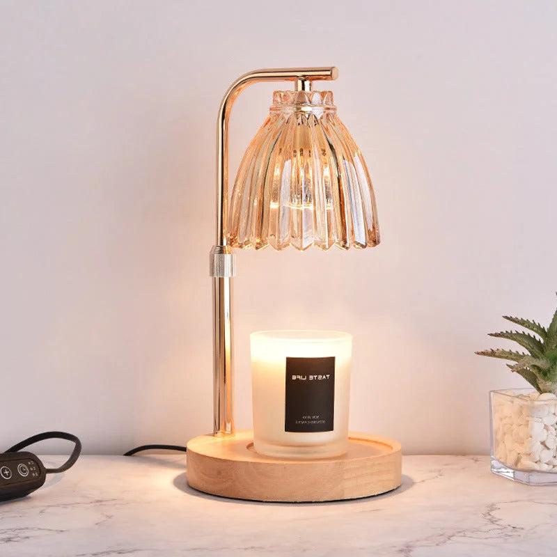 Elegant Gold Candle Warmer Lamp with Timer and Dimming