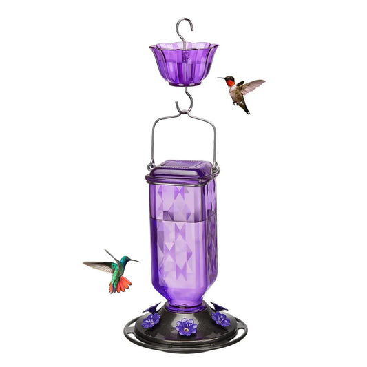Elegant Hanging Hummingbird Feeder - Decorative Glass