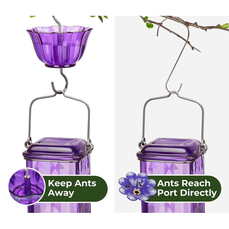 Elegant Hanging Hummingbird Feeder - Decorative Plastic