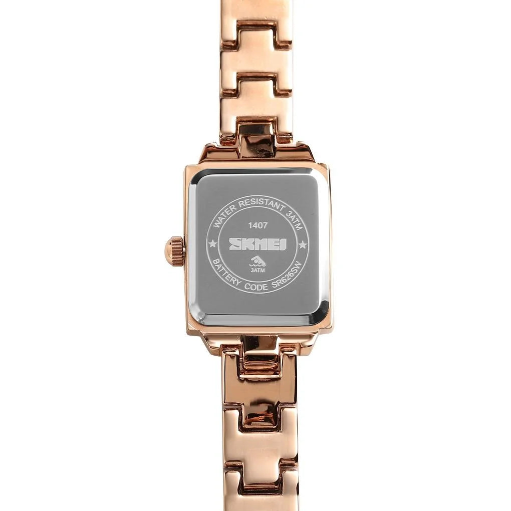 Elegant Square Quartz Watch for Women with Diamonds