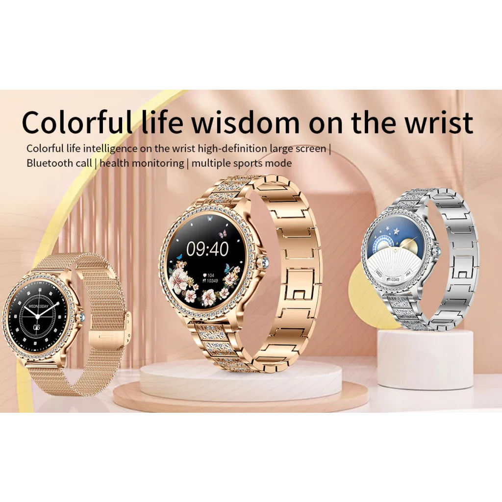 Elegant Women’s Smartwatch,HD Touchscreen Bluetooth Calls