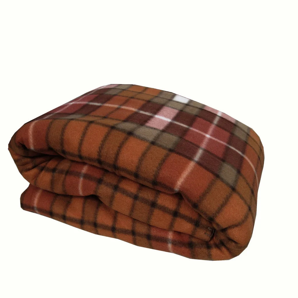 Elements 240GSM Polar Fleece Blanket 220cm x 240cm Checked