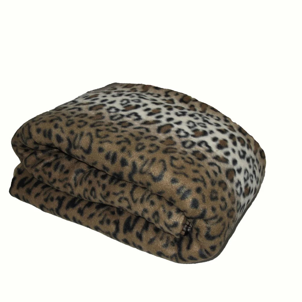 Elements 240GSM Polar Fleece Blanket 220cm x 240cm Leopard