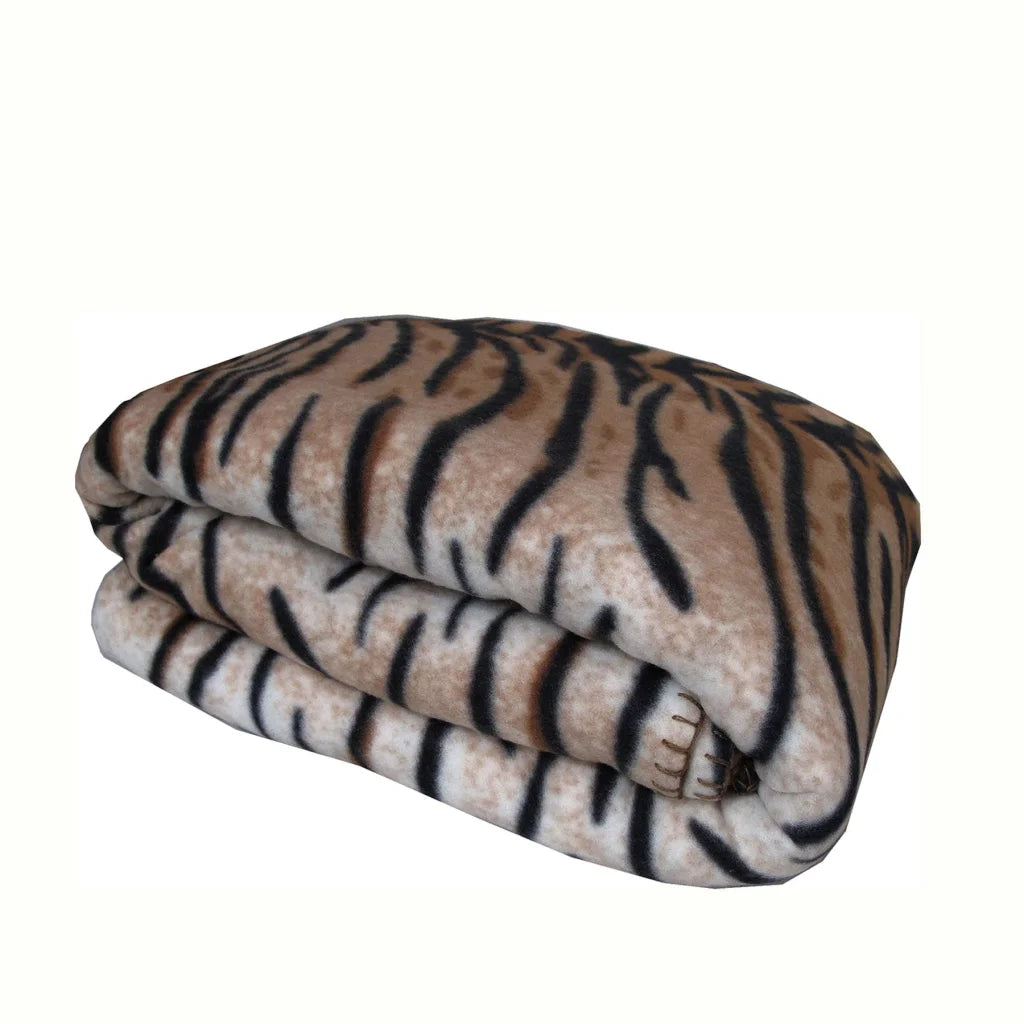 Elements 240GSM Polar Fleece Blanket 220cm x 240cm Tiger