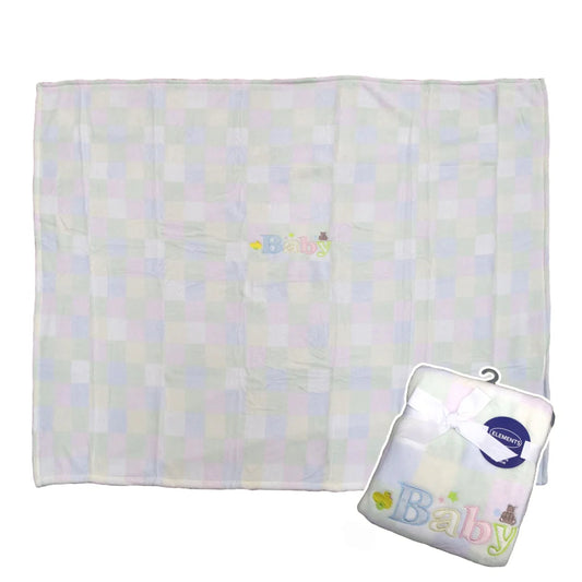 Elements Embroidery Baby Coral Fleece Blanket - Cot - Home