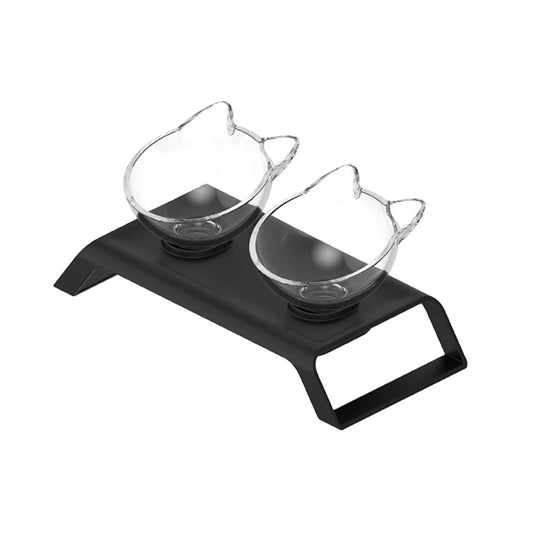 Elevated Cat Bowl Stand 2x200ml Double Dinner Pet Kitten
