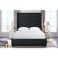 Ella Black Velvet Winged Bed 180cm - King - Furniture >