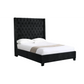 Ella Black Velvet Winged Bed 180cm - King - Furniture >