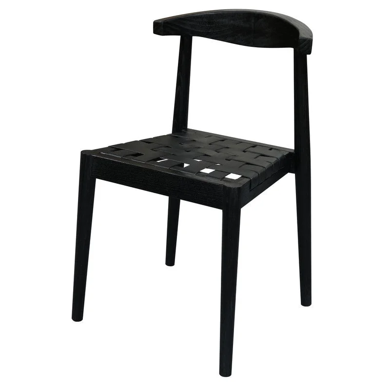 Elliot Leather Dining Chair (Black) - Furniture > Dining >