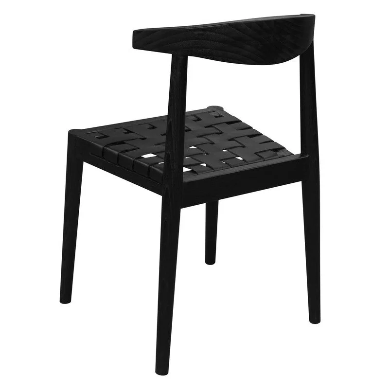 Elliot Leather Dining Chair (Black) - Furniture > Dining >