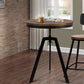 Elm Wood Dining Table Round Dark Brown - Bar Stools & Chairs