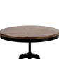 Elm Wood Dining Table Round Dark Brown industrial