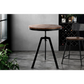 Elm Wood Dining Table Round Dark Brown - Bar Stools & Chairs