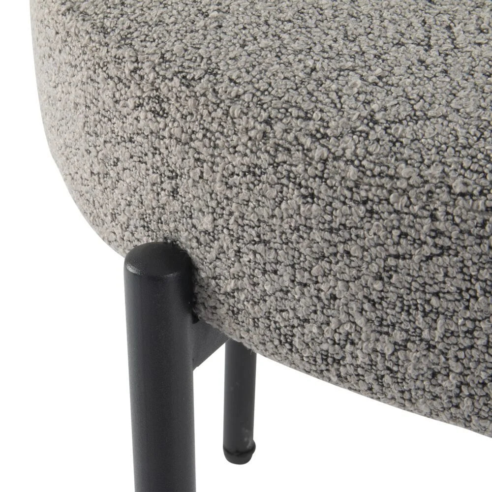 Elsa Dining Chairs Plush Boucle Cushioned in Slate Grey