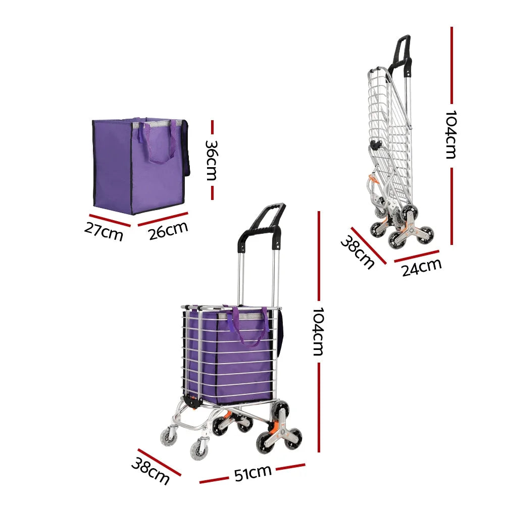 35l storage trolley with caster wheels and side handle rail
