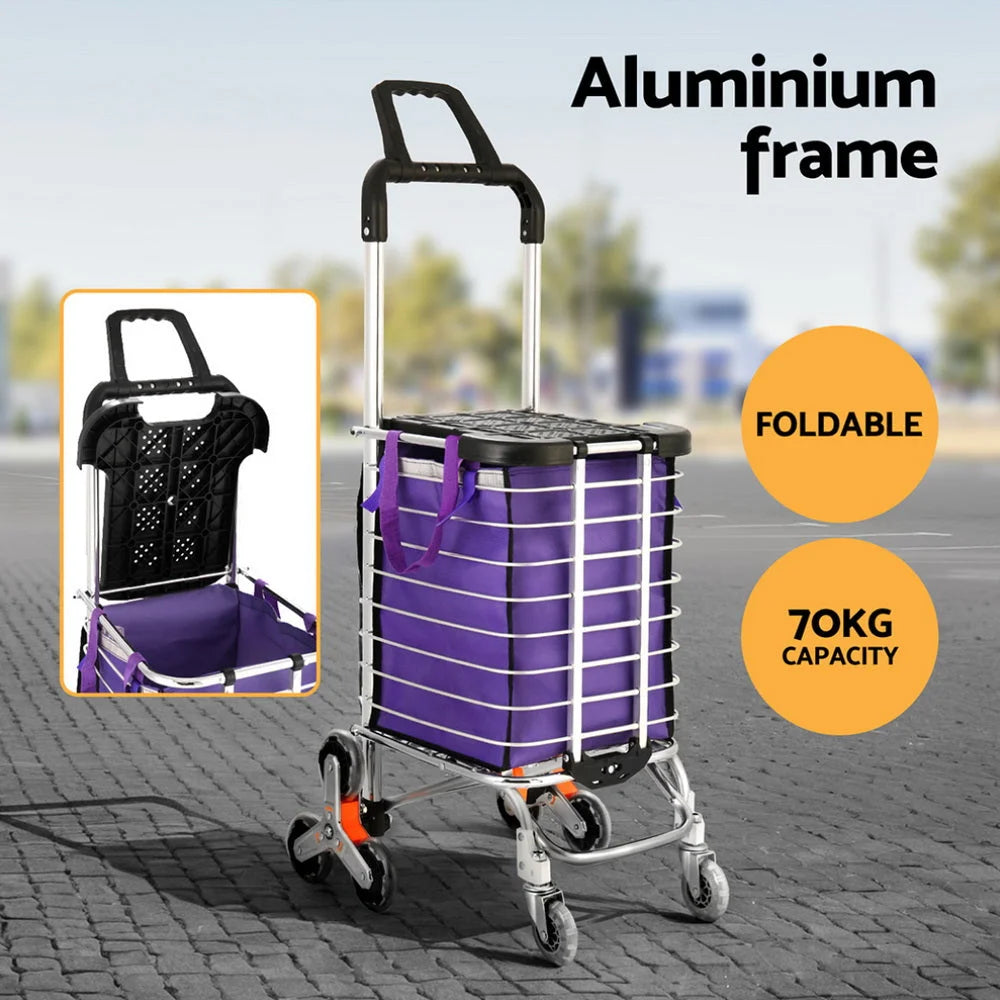 35l storage trolley with portable shelves and caster wheels