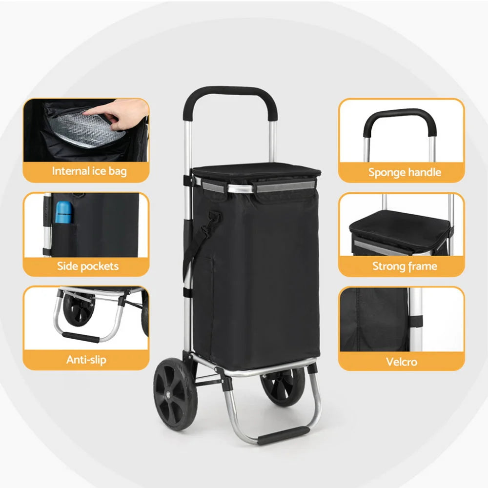 Cart with emajin foldable shopping trolley grocery