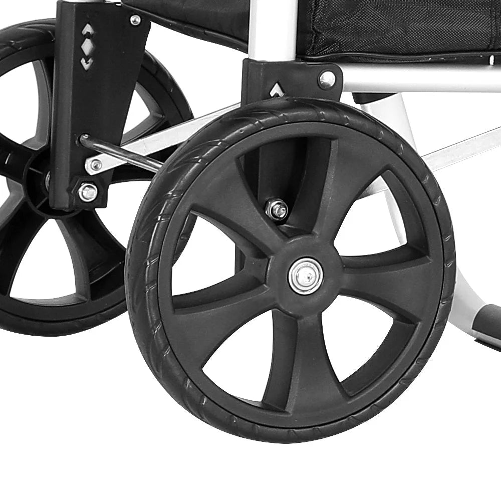 Aluminum 45kg storage trolley with tray shelves and side handles
