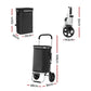 Aluminum 45kg cart with shelves and rolling wheels