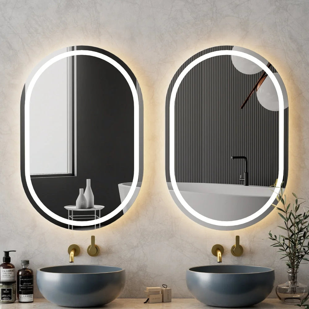 Embellir 2 LED Wall Mirror With Light 50X75CM Bathroom