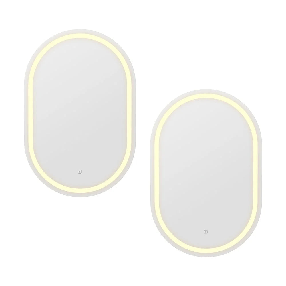 Embellir 2 LED Wall Mirror With Light 50X75CM Bathroom