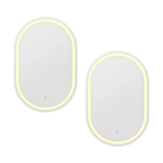 Embellir 2 LED Wall Mirror With Light 50X75CM Bathroom