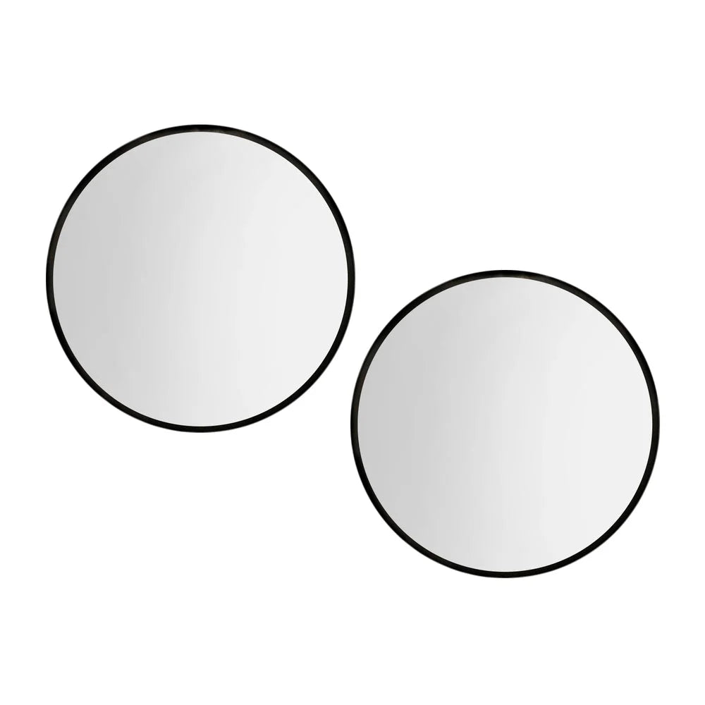 Black Embellir 2 Wall Mirror Makeup 70cm Decor Framed Mirrors Bathroom Round