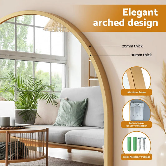 Embellir 86x50cm Arched Wall Mirror Vanity Makeup Home
